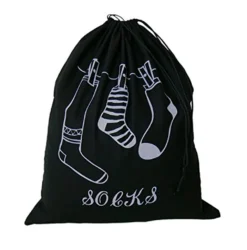 Großer Wäschesack Aus Baumwolle Schwarz Mit Grauer Bemusterung