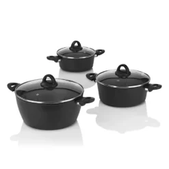 Bratoni Aluminium-Kochtopf Schwarz Mit Glasdeckel - Geschmiedet - 24 Cm Kochtopf Topf Glasdeckel Töpfe Suppentopf Deckel 24cm Geschmiedet Universaltopf -Haushaltswaren Store ffee6a4e699a0d3d9fc725b3db910844